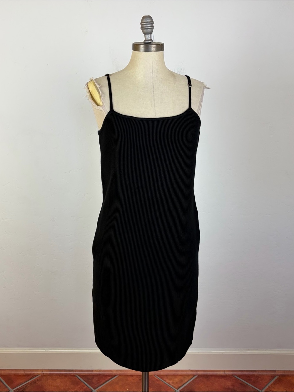 House of Harlow 1960 Black Ribbed Slip Dress